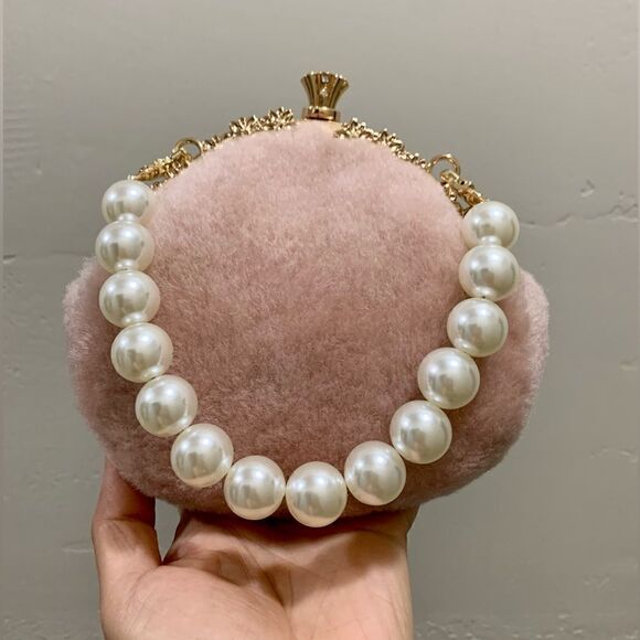 Handmade Cute Real Shearling Perfume Bottle Shaped Clutch/Wristlet/Crossbody - Picture 1 of 15